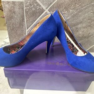 Women's Blue Suede Heels